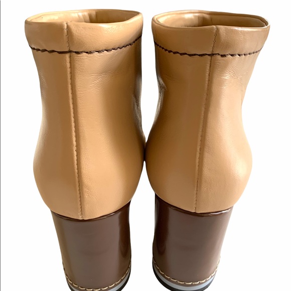 EUC MARNI Camel Leather Ankle Boots Semi-Pointed Block Heels Worn ONCE! SZ 37 EU - Picture 13 of 16
